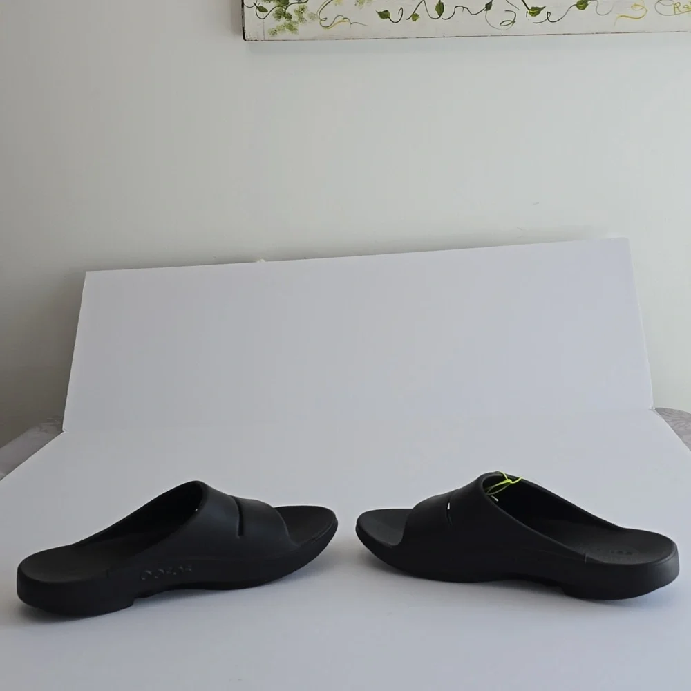 NWT OOFOS Oofoam Ooahh Slide Sandal Unisex Black Size Men 13 Women 15